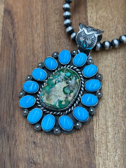 Sonoran Gold & Turquoise Cluster Pendant