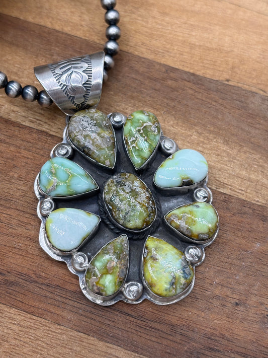 Palomino Cluster Pendant by Boyd Ashley, Navajo