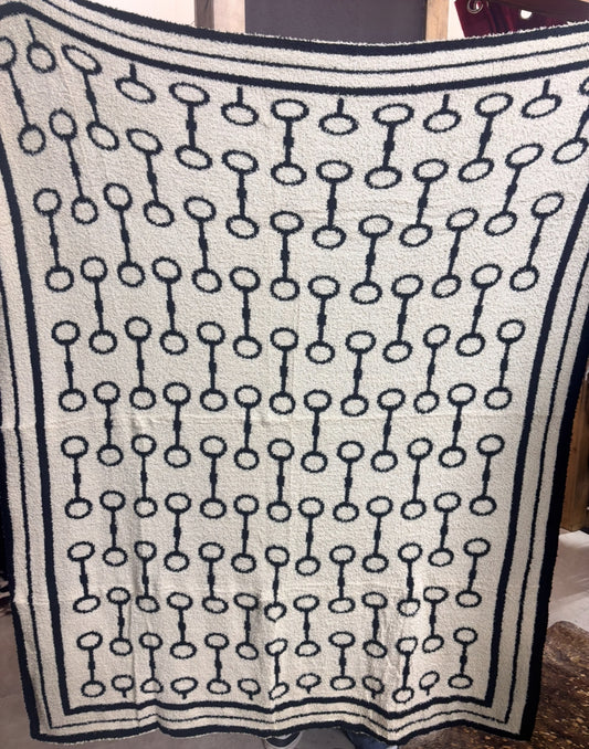 Black & Ivory Snaffle Bit Blanket