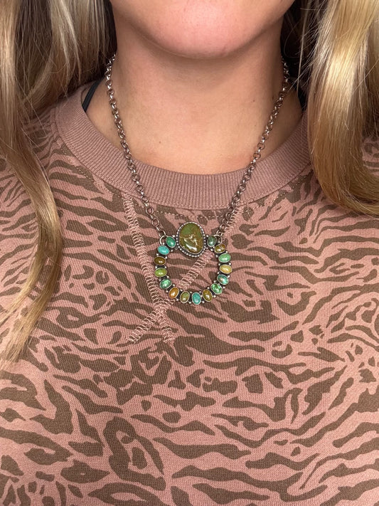 Royston #1022-30 Turquoise Necklace by E Vjylie, Navajo