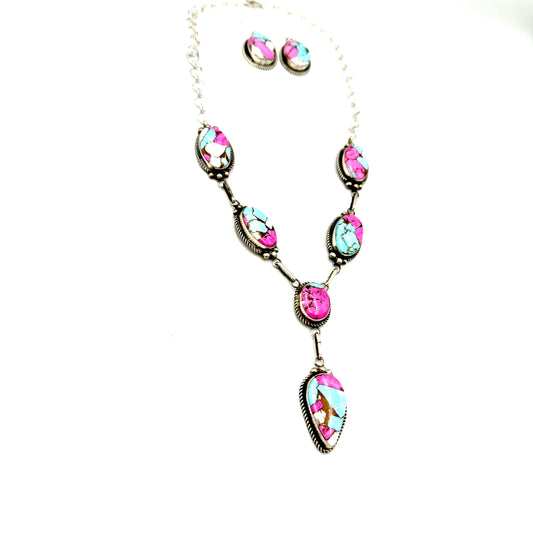 Cotton Candy Set 22" necklace and earrings