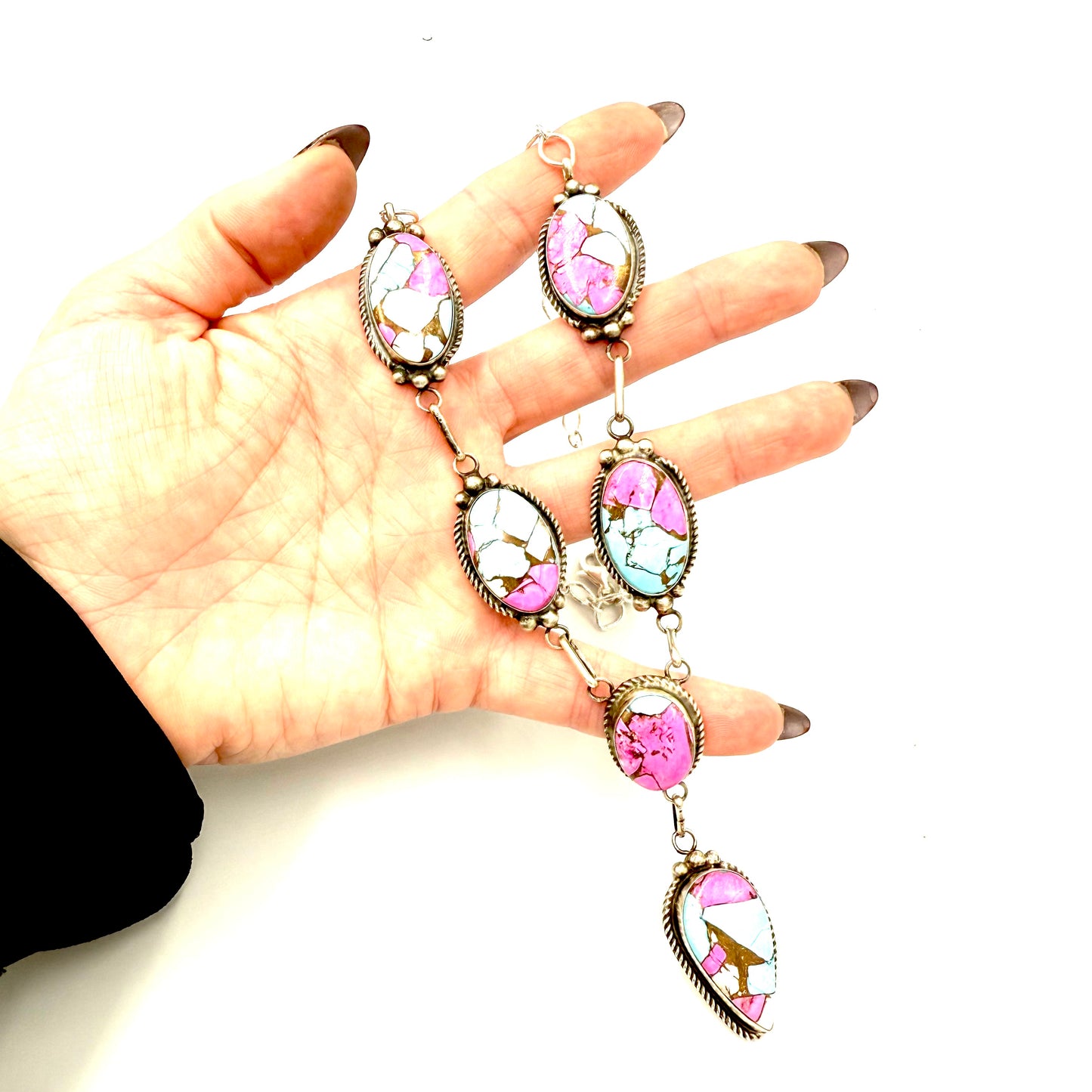 Cotton Candy Set 22" necklace and earrings