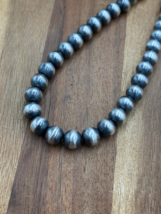 10mm 14” Sterling Silver Pearl Necklace