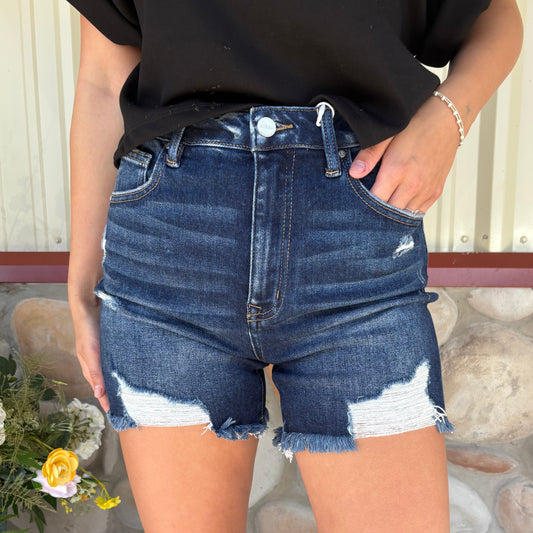 The Sutton Dark Wash Shorts