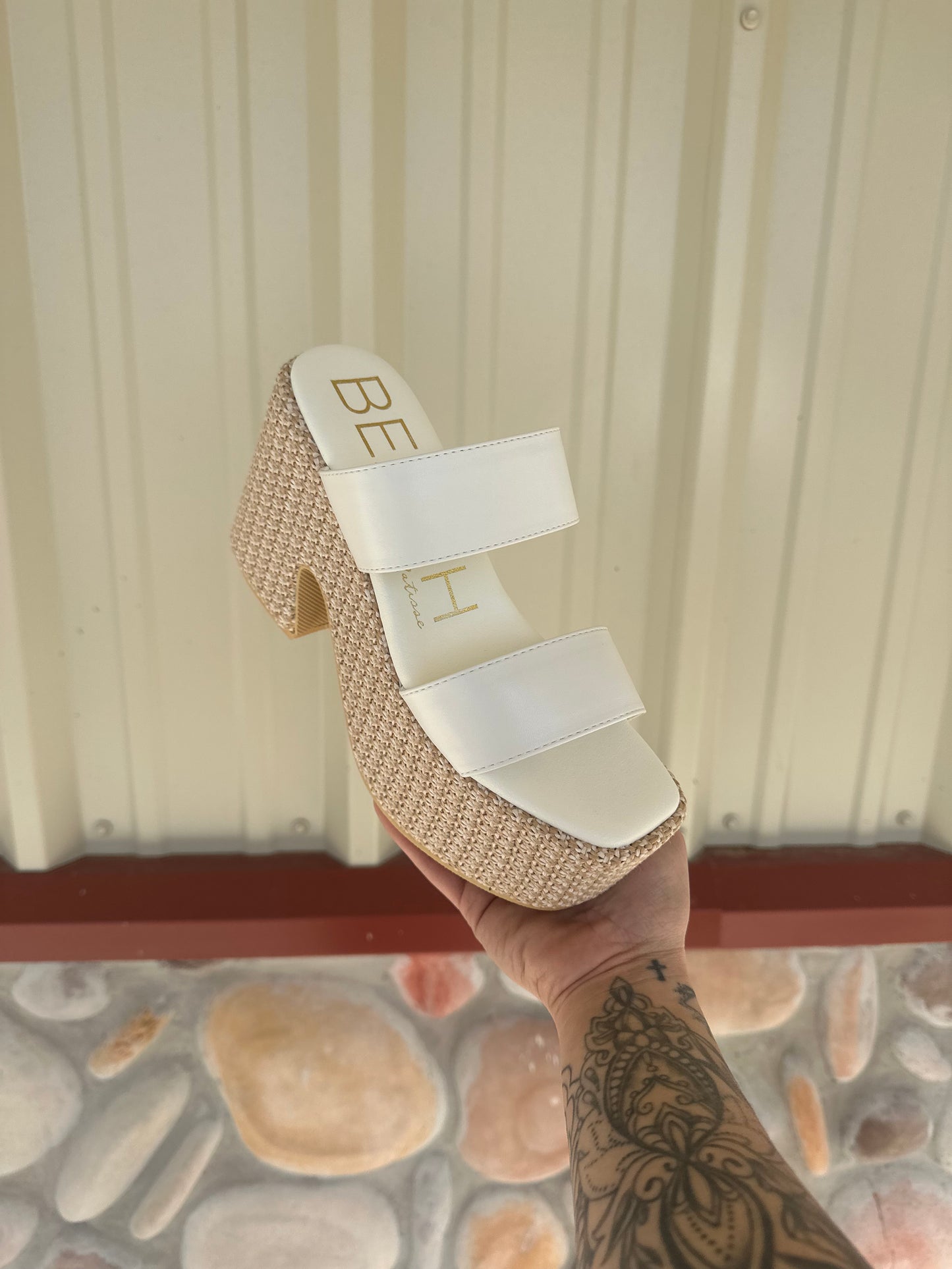 West Haven White Platform Wedge Heel