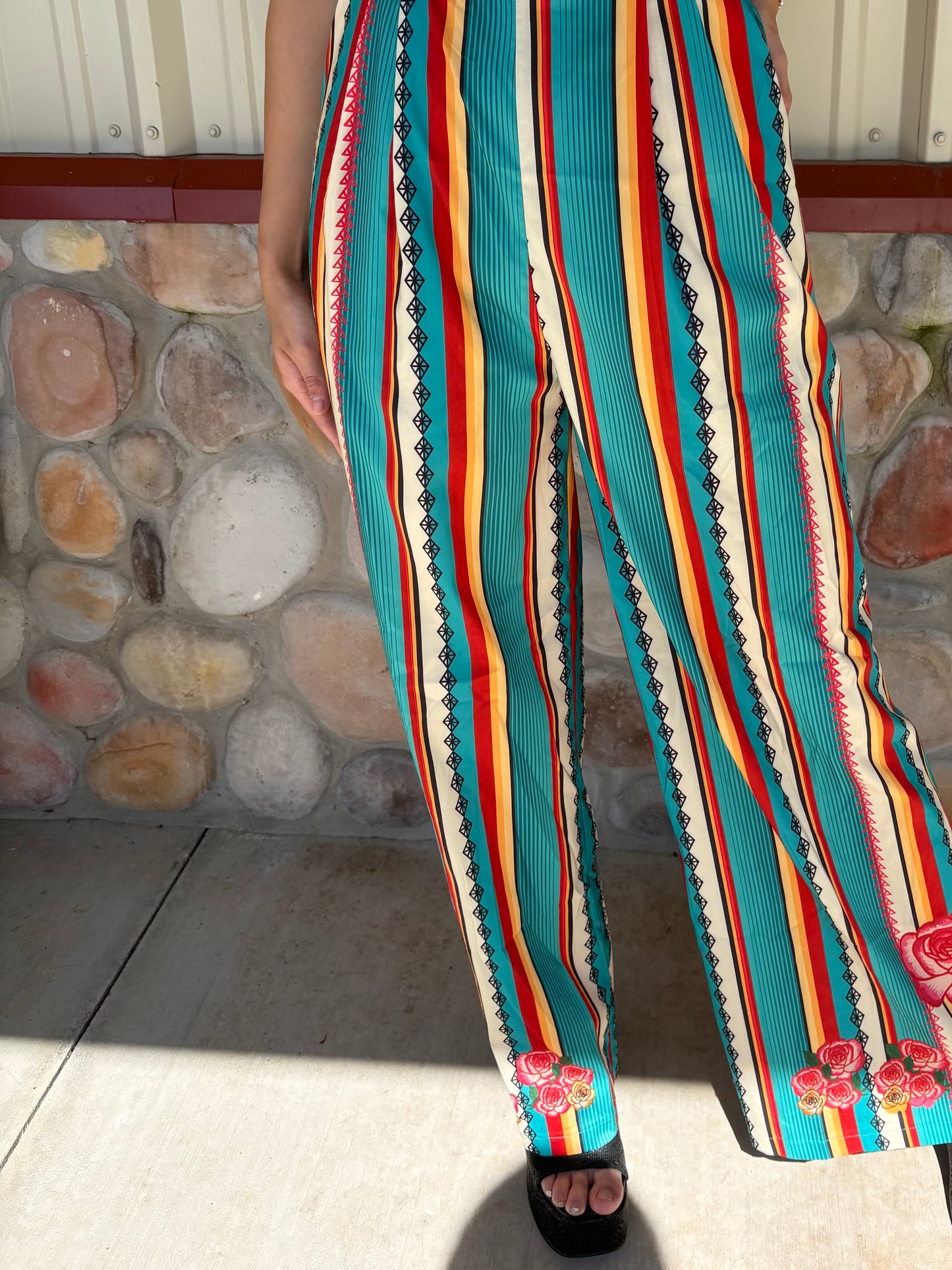 The Wildflower Serape Sunset Strapless Jumper