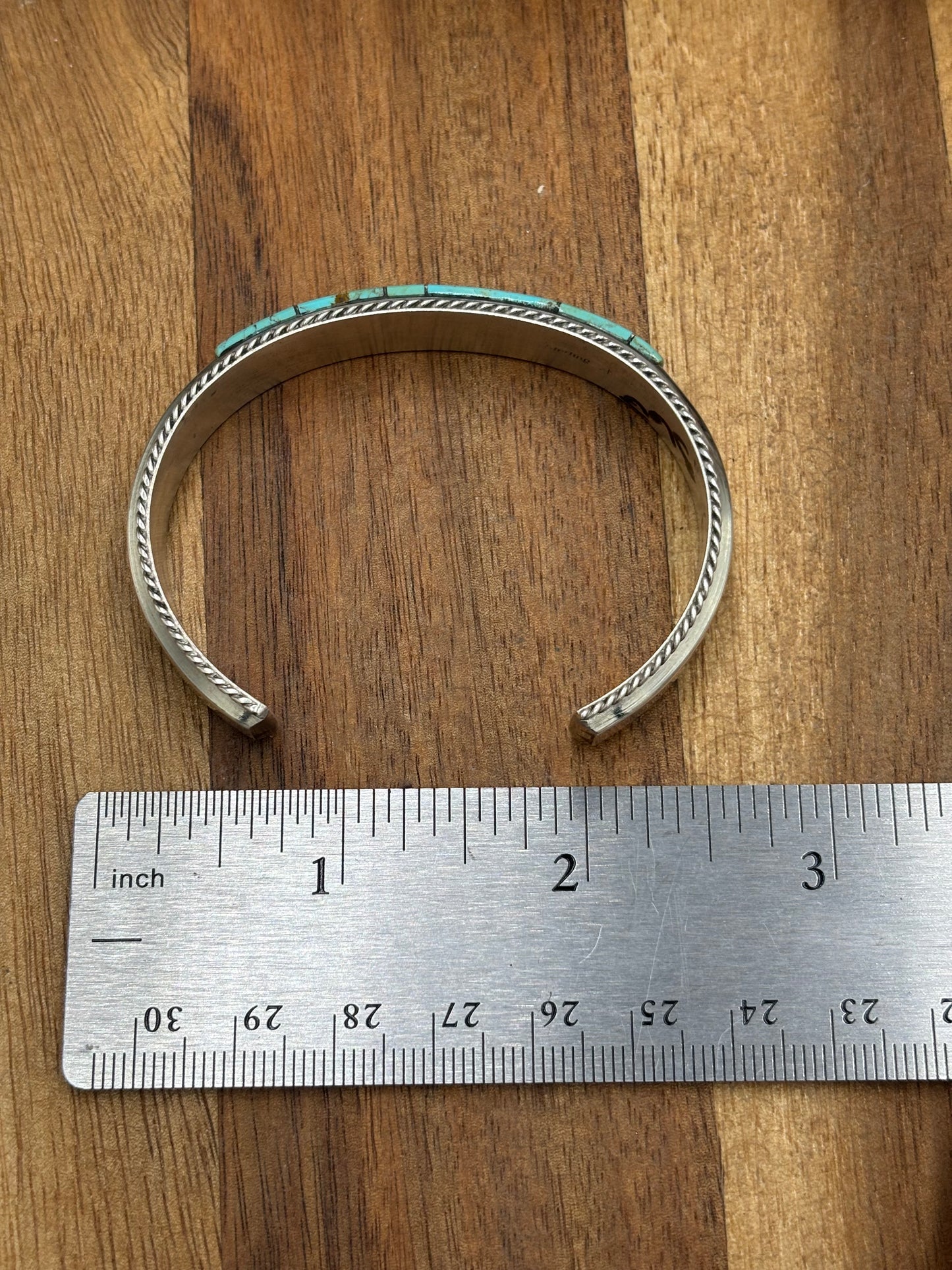 Kingman Inlayed Cuff #4 by Steve Francisco, Navajo