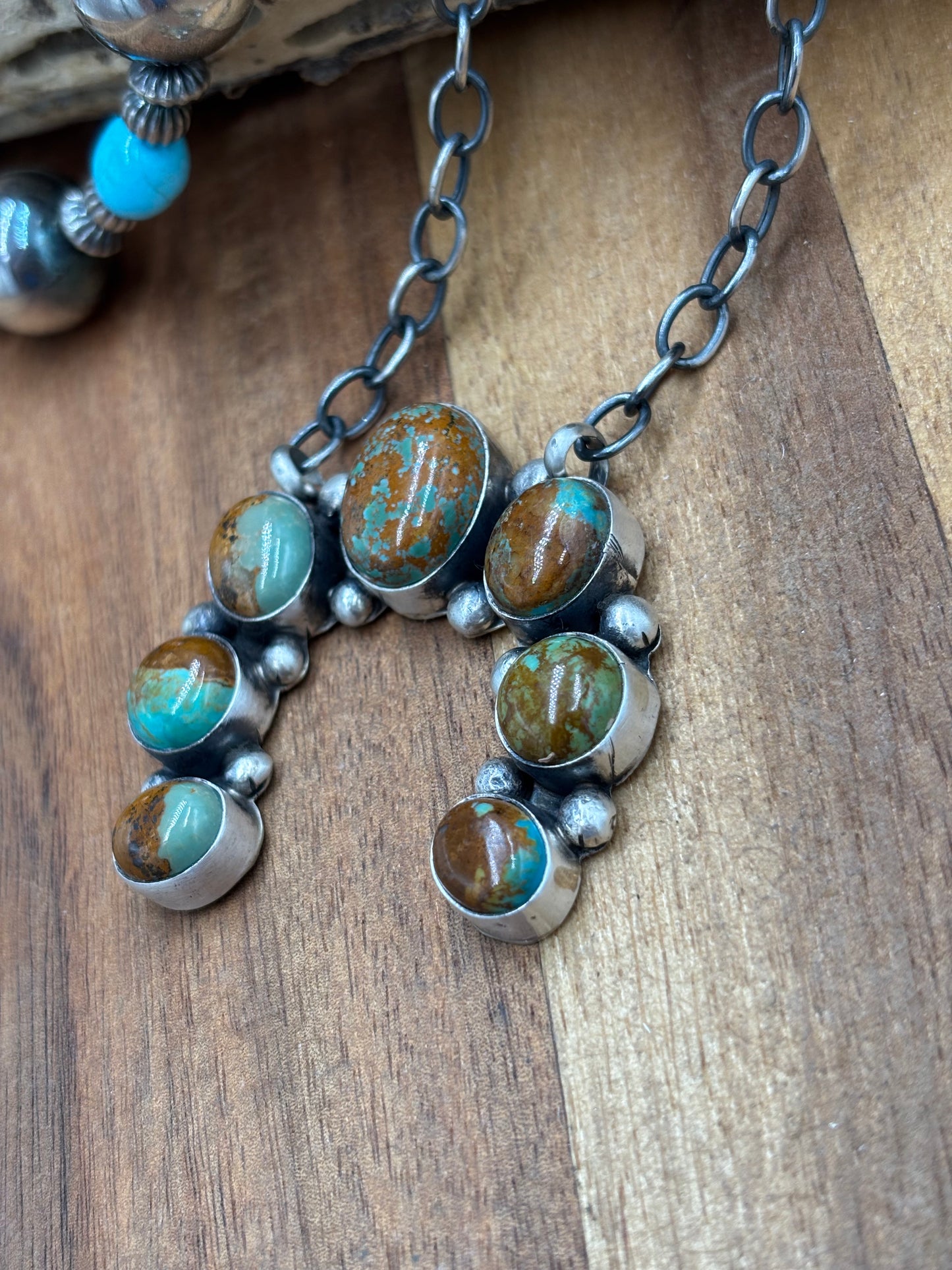 Turquoise Naja Necklace #1 by Augustine Largo, Navajo