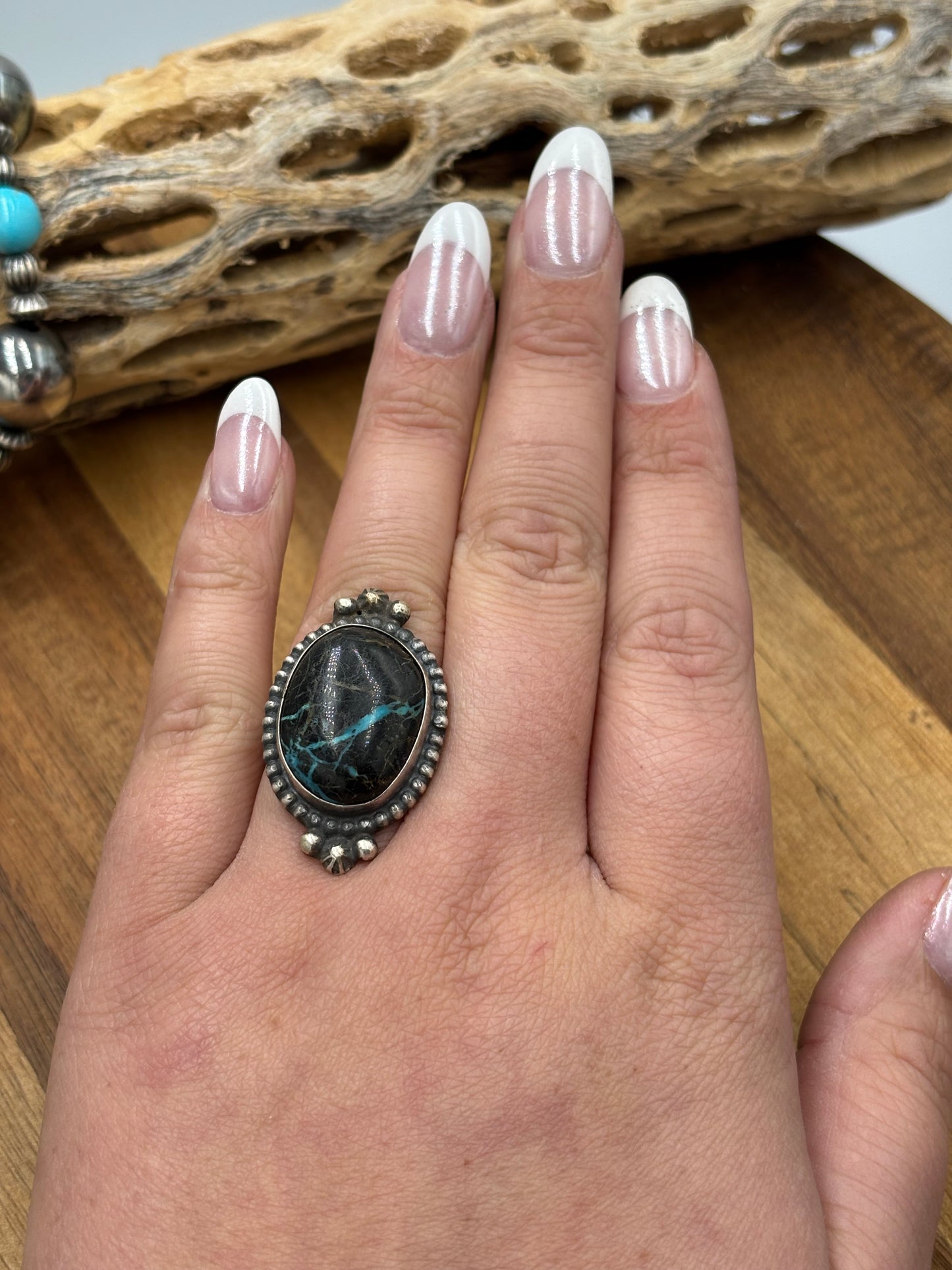 Blue Moon Ring size 7.75 by J Frank, Navajo