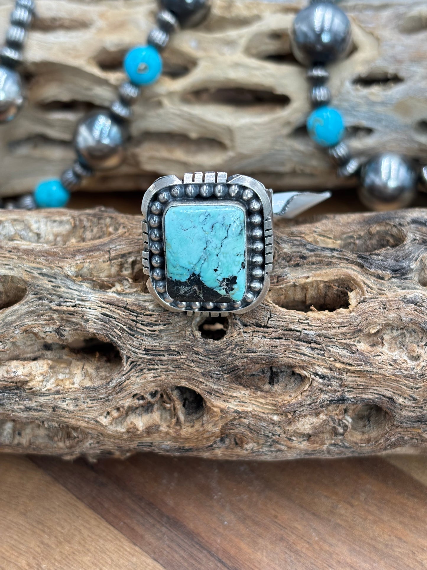 Turquoise Ring #2 size 11.5 by Gabriel Jurardo, Mexican
