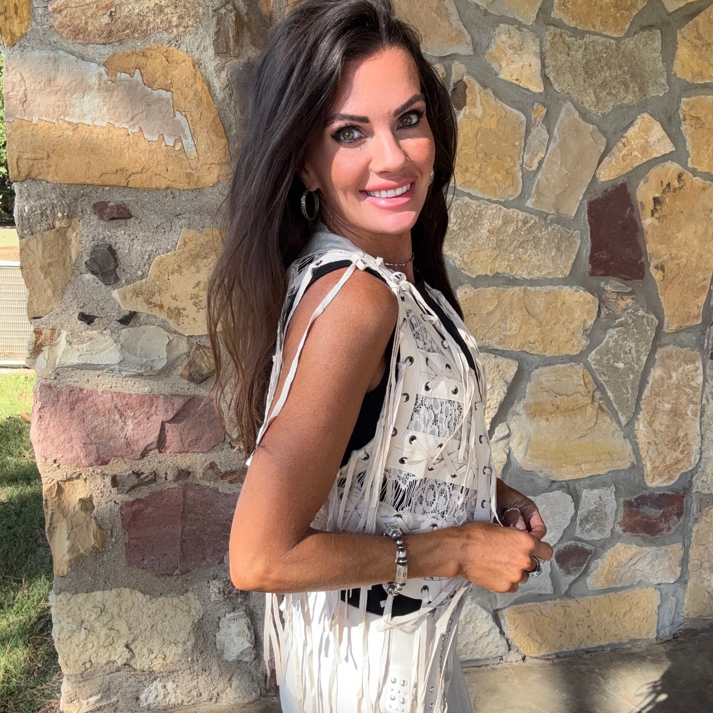 Lonesome Lace Suede Vest