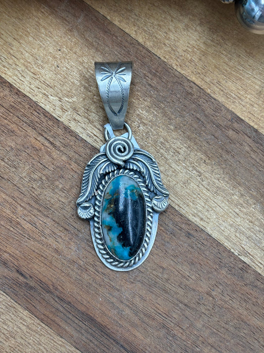 Turquoise Pendant by Gabriel Jurardo, Mexican