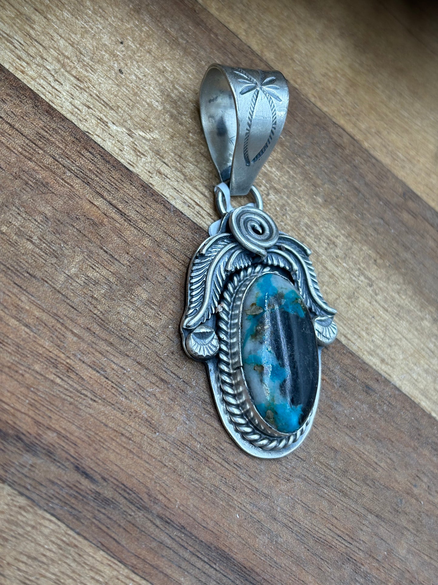 Turquoise Pendant by Gabriel Jurardo, Mexican