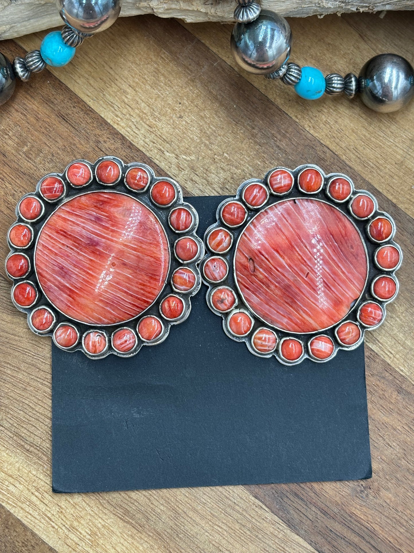 Red Spiny CLIP Earrings #6004-2 by Federico Jimenez
