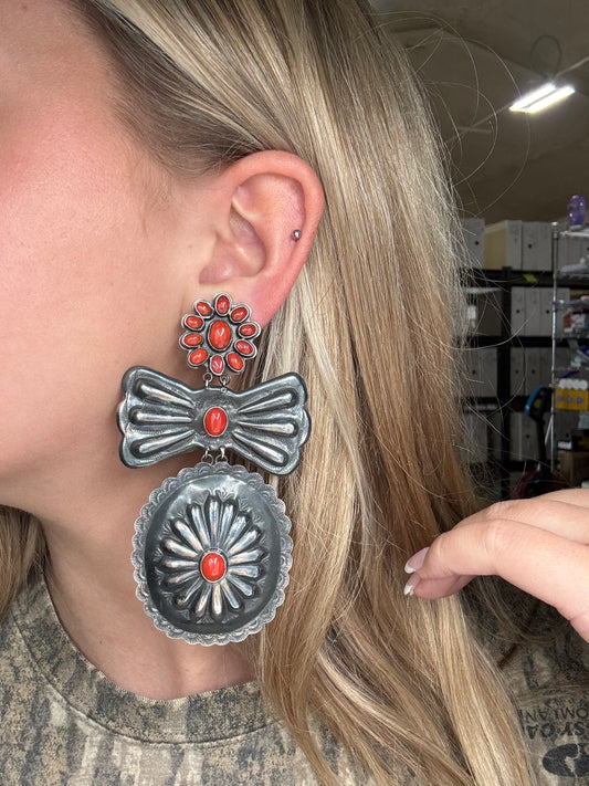 Coral Concho CLIP Earrings #1A by Federico Jimenez