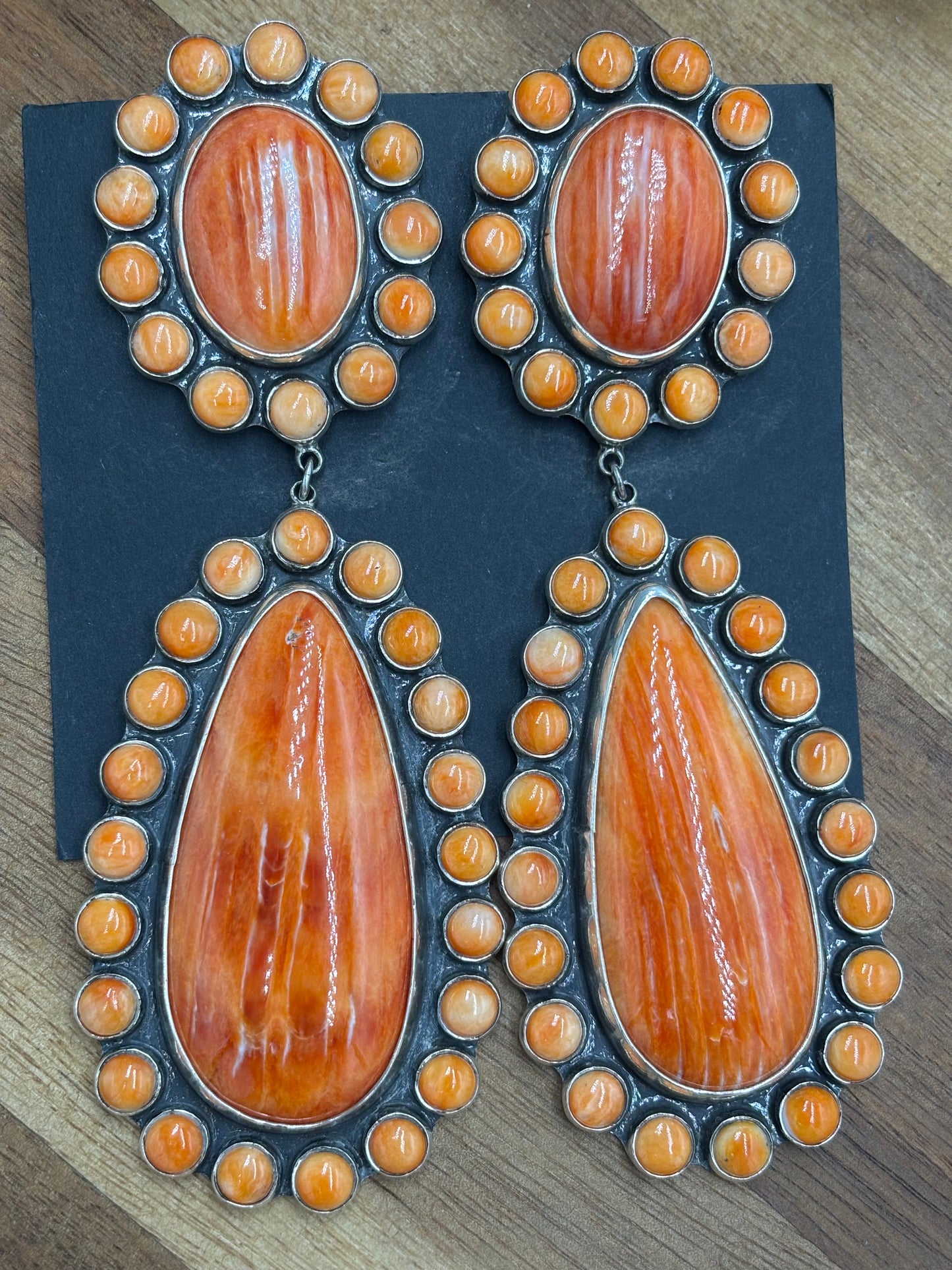 Orange Spiny CLIP Earrings #6002 by Federico Jimenez
