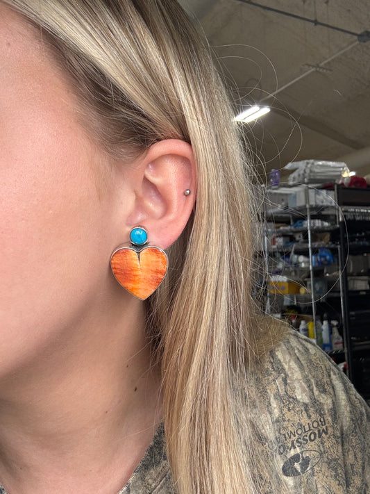 Orange Spiny CLIP Earrings #6031-1 by Federico Jimenez