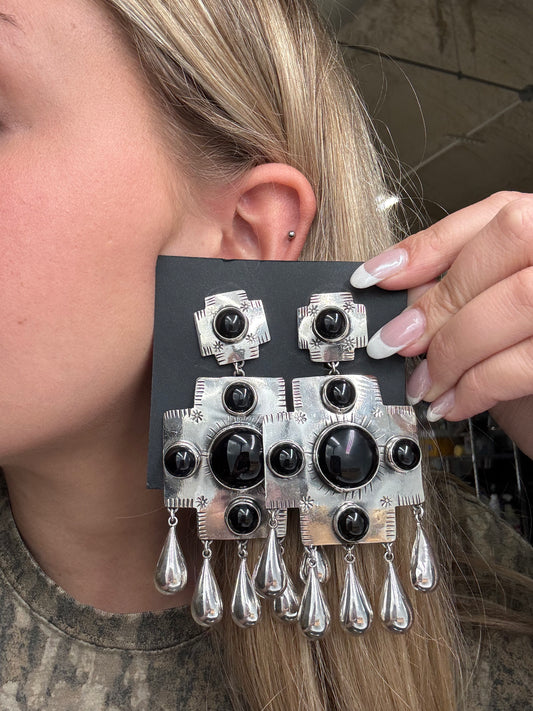 Black Onyx Earrings #33 by Federico Jimenez