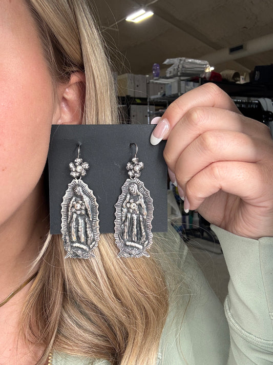 Blessed Mary Mother of Pearl Earrings by Federico Jimenez