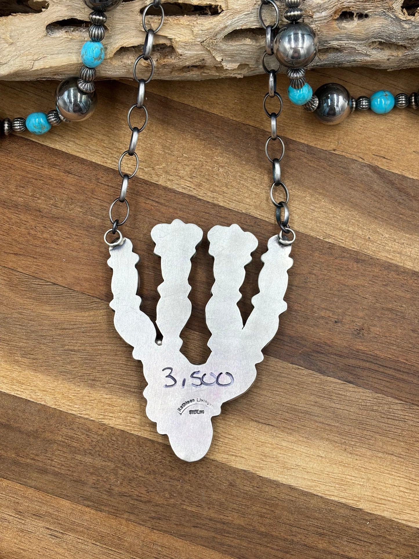 Turquoise & Spiny Cactus by Kathleen Livingston, Navajo