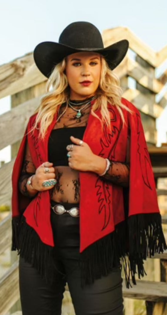 The Betty Black Boot Stitch Cape