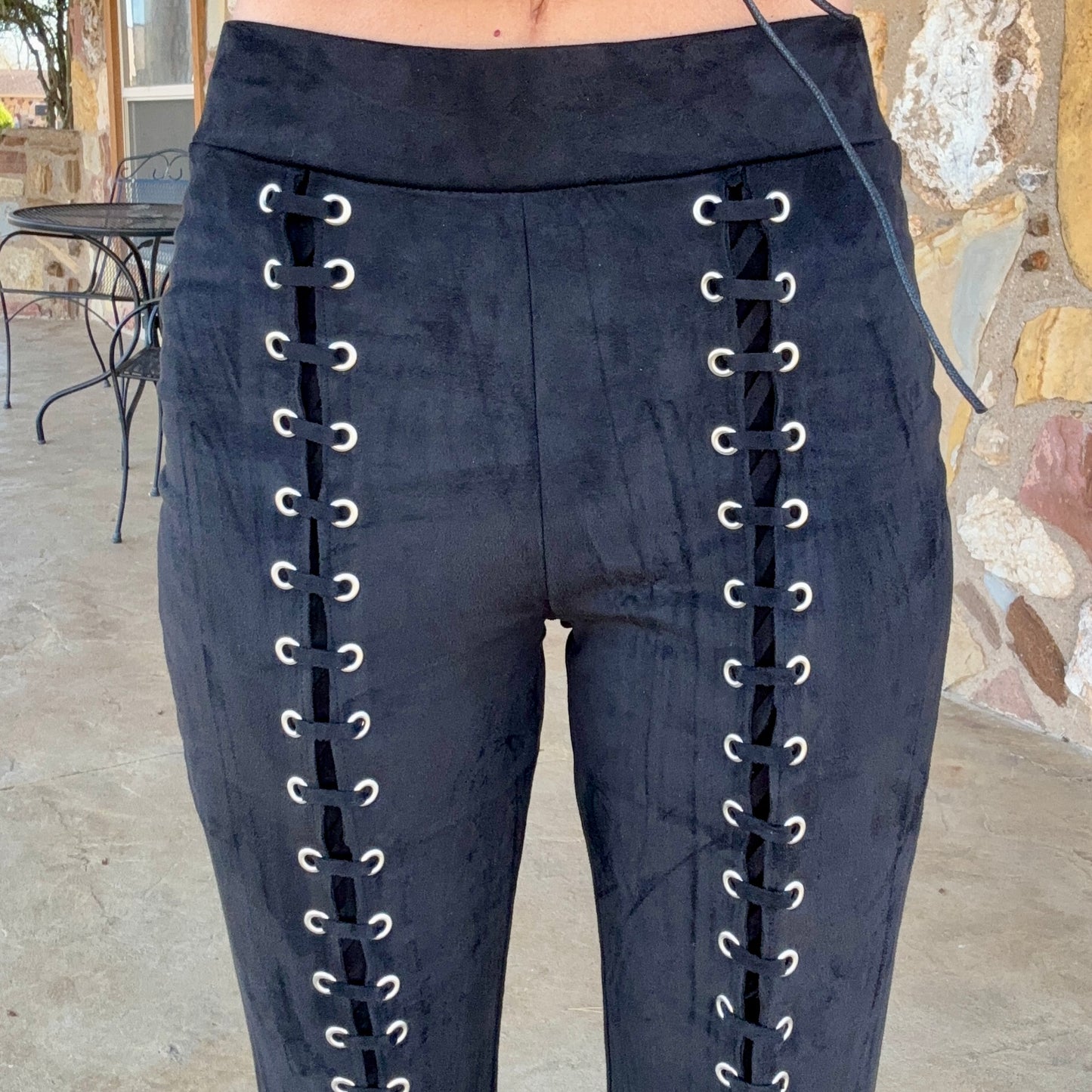 Sundance Suede Lace Flare Pants