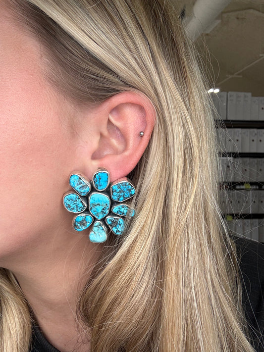 Turquoise Cluster Earrings #1 by Federico Jimenez