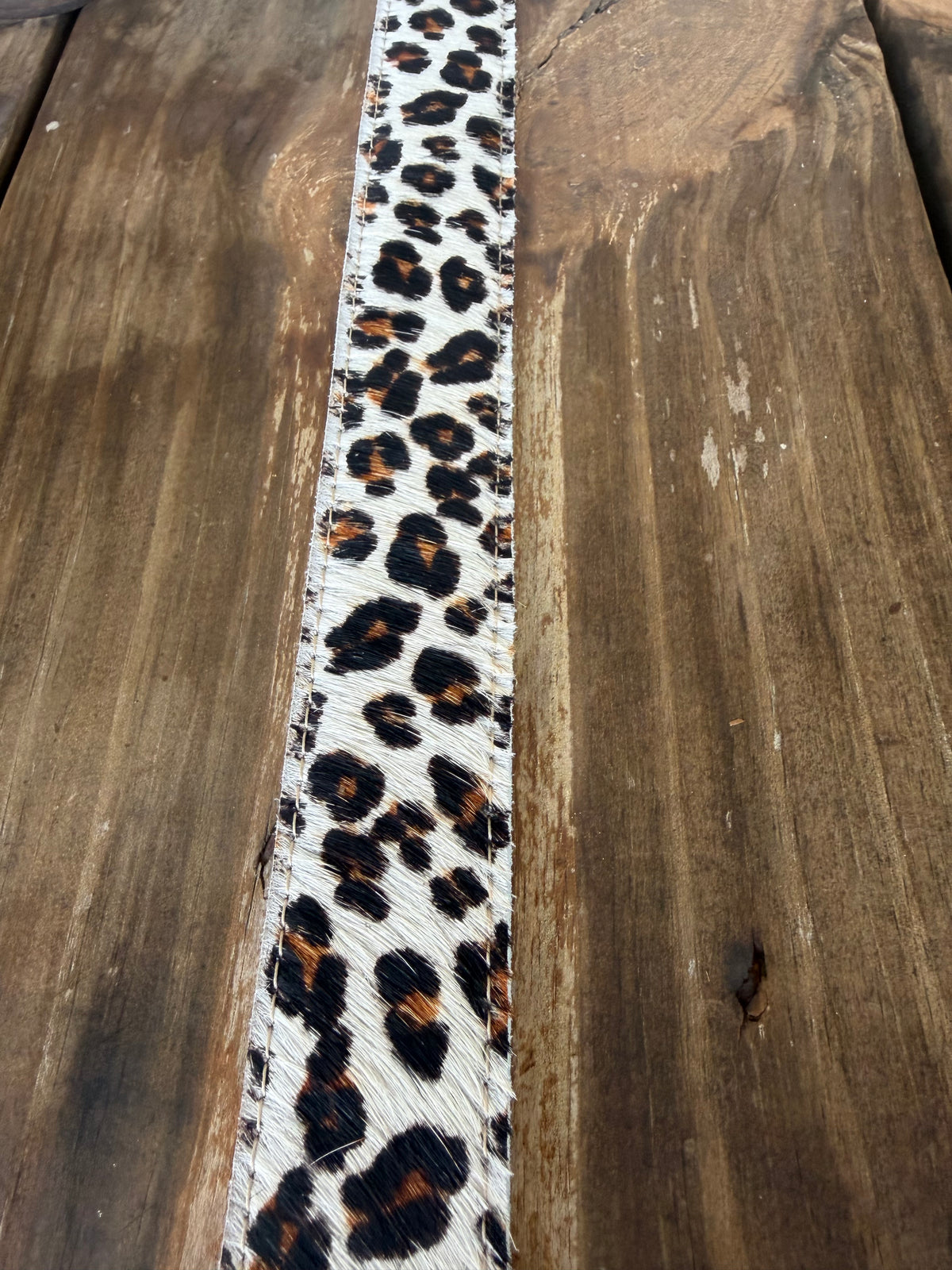 Leopard Hair On Hide Belt