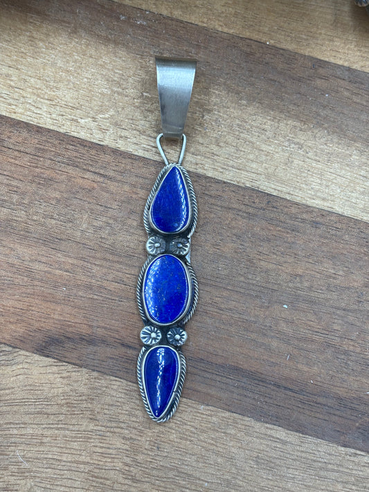 Lapis Pendant #1 by Travis J, Navajo