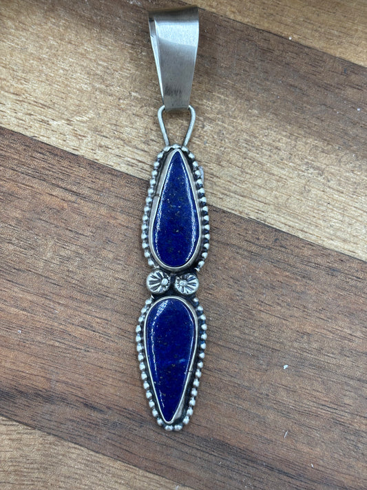 Lapis Pendant #2 by Travis J, Navajo