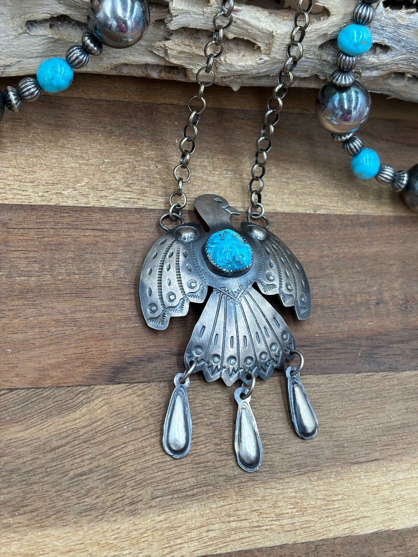 Thunderbird Necklace by Timothy Yazzie, Navajo