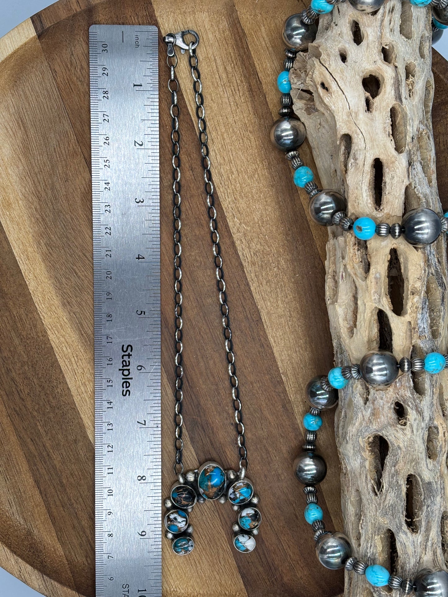 Kingman Crush Naja Necklace #1 by Augustine Largo, Navajo