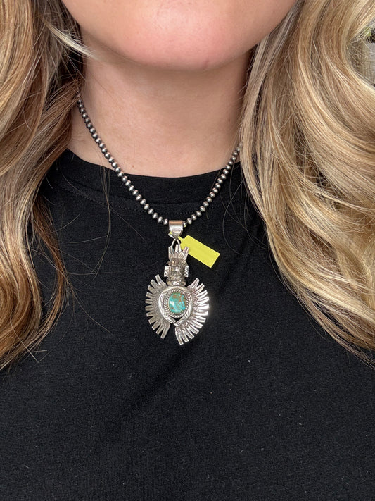 Turquoise Kachina Pin/Pendant, Native