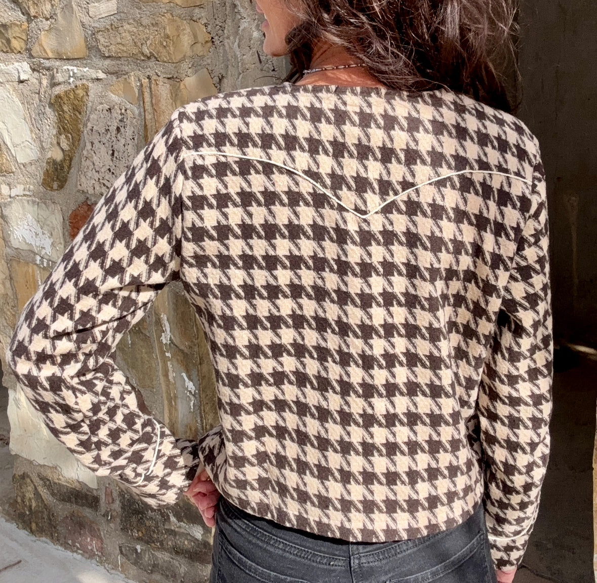 Derby Lane Tie Front crop blazer