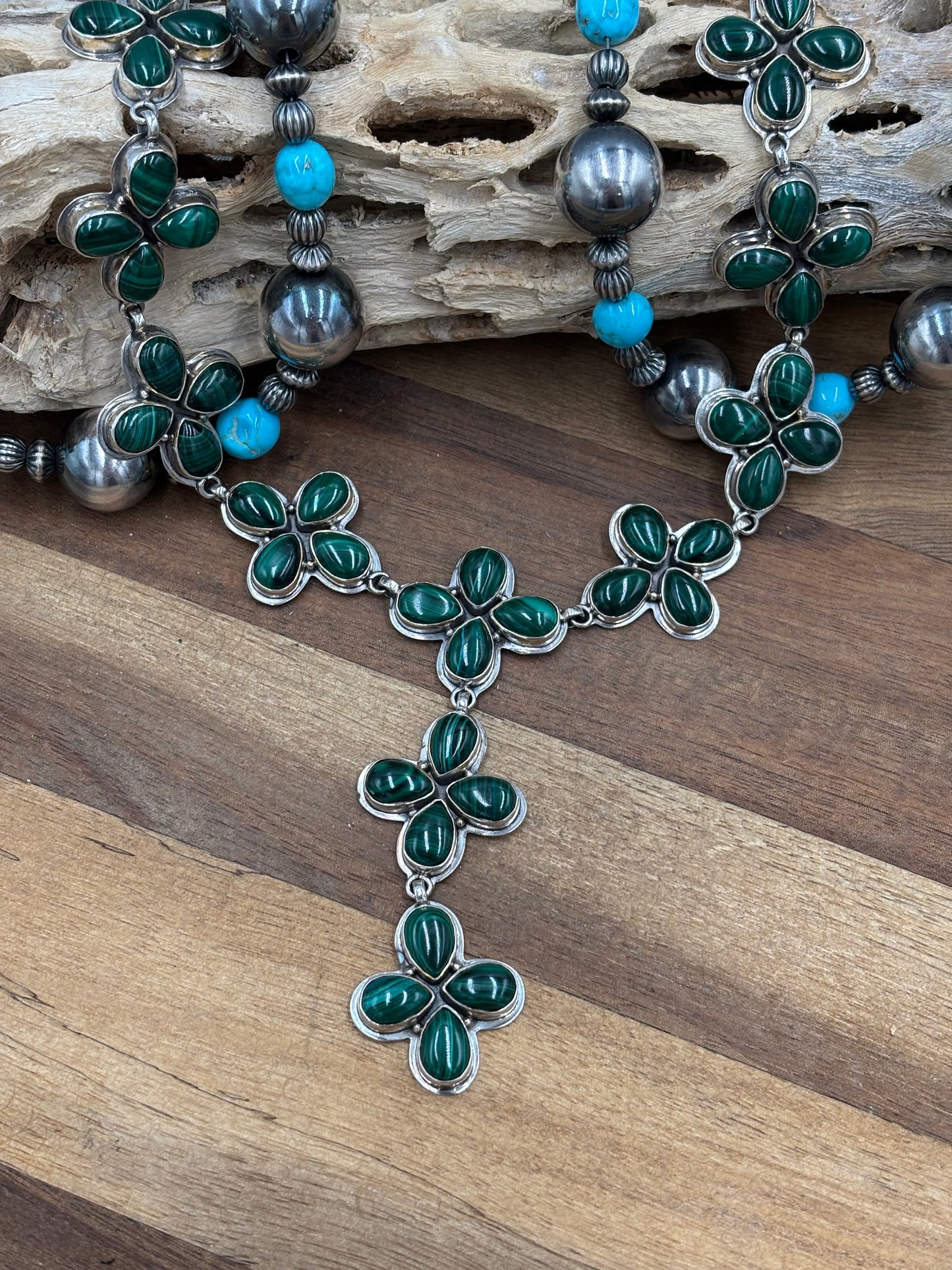Malachite Lariat Necklace