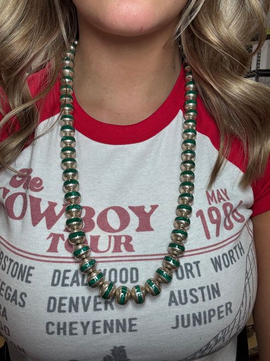 Malachite Inlayed Sterling Silver Pearls by Federico Jimenez