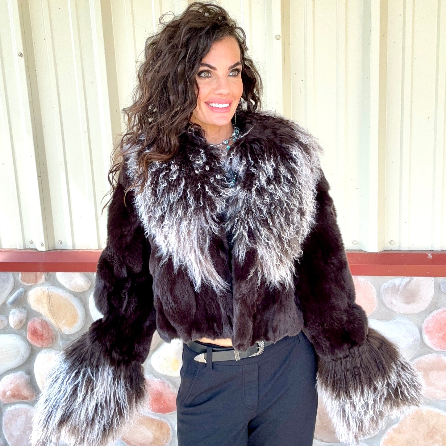 The Feral Fringe Lamb and Rabbit Fur