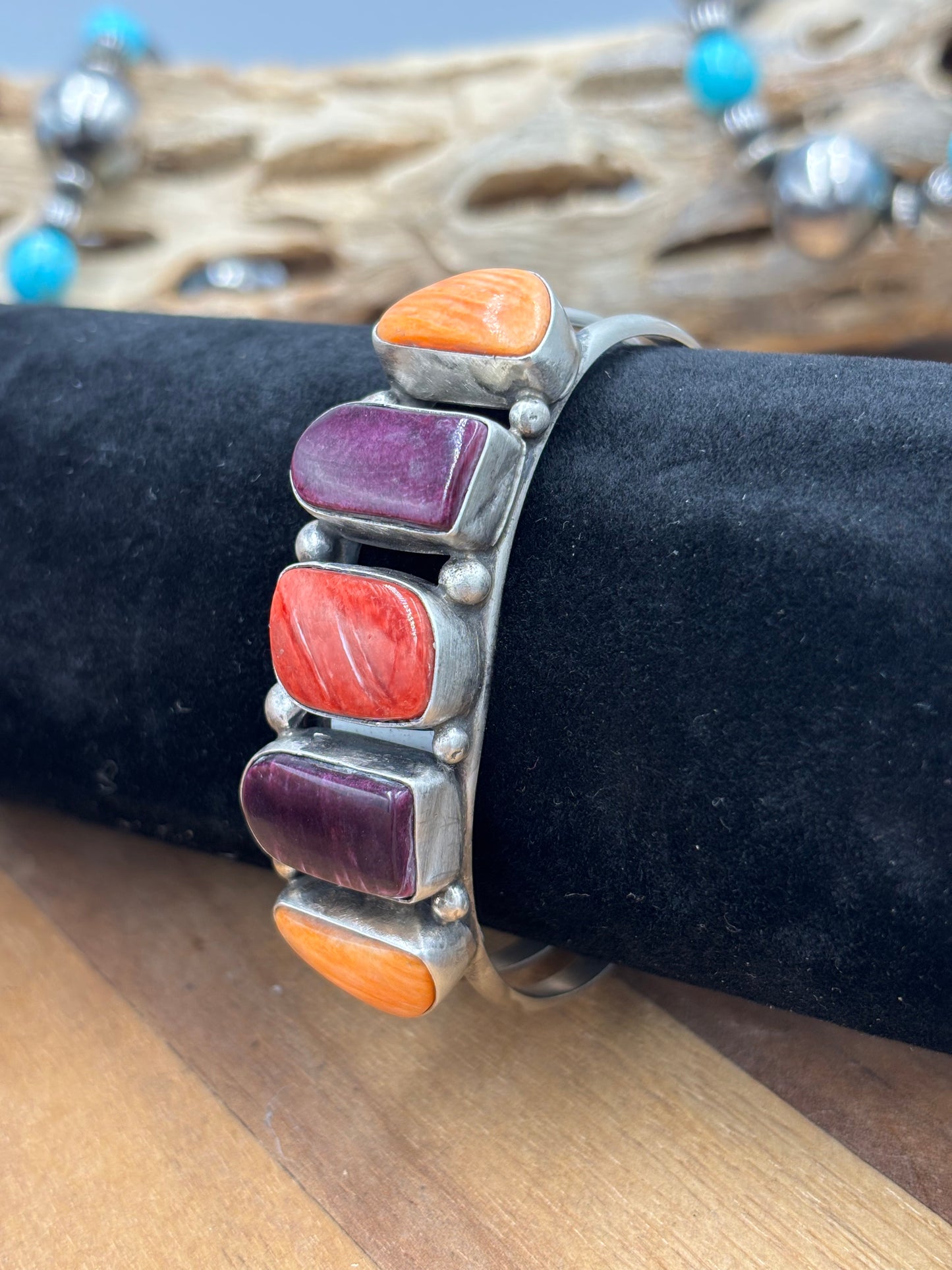 Mixed Spiny Cuff #1 by Augustine Largo, Navajo