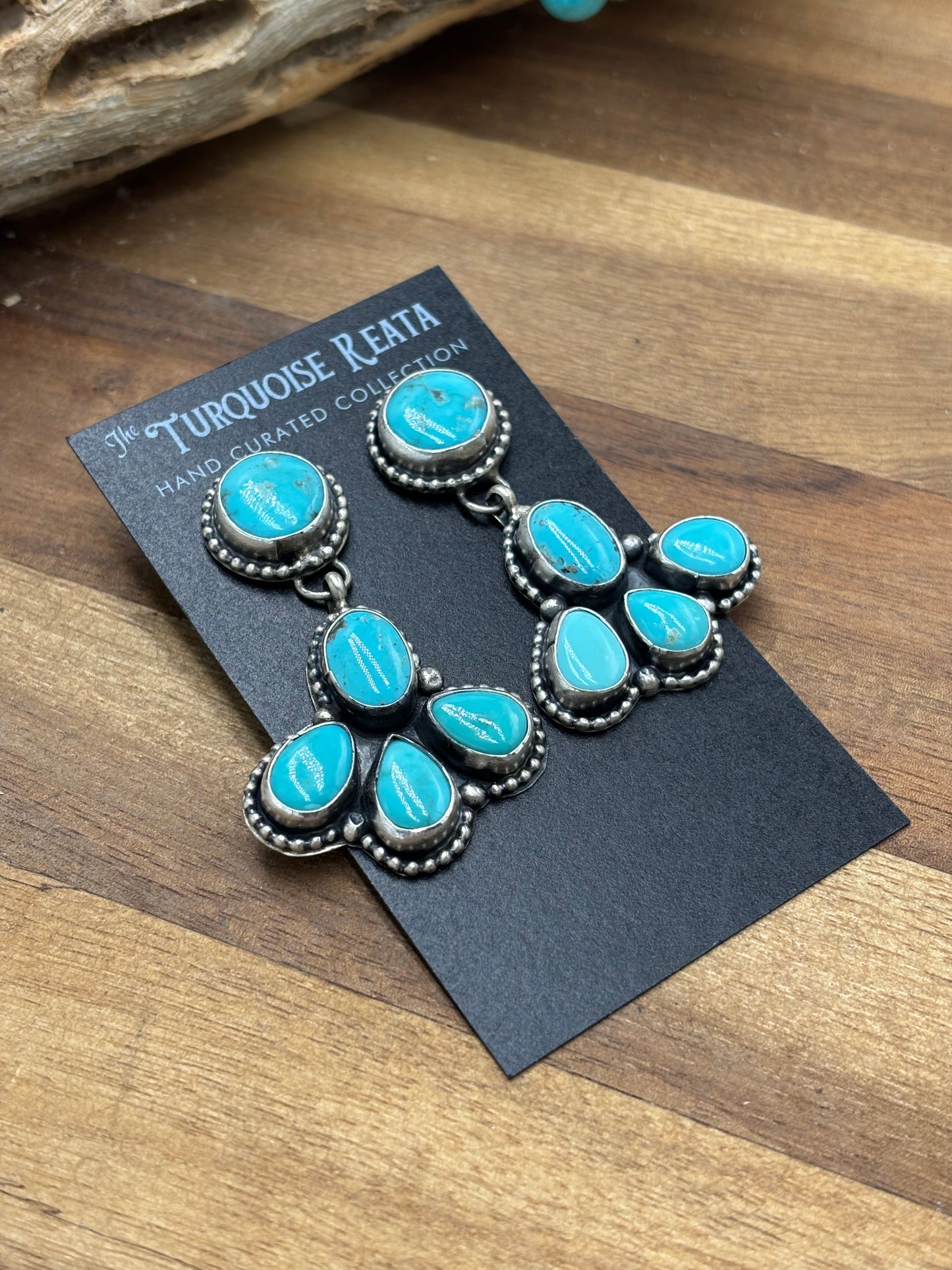 Turquoise Earrings #719 by Ella Peter, Navajo