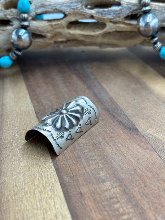 Cow & Cactus Stamped Braid Keeper #722-2