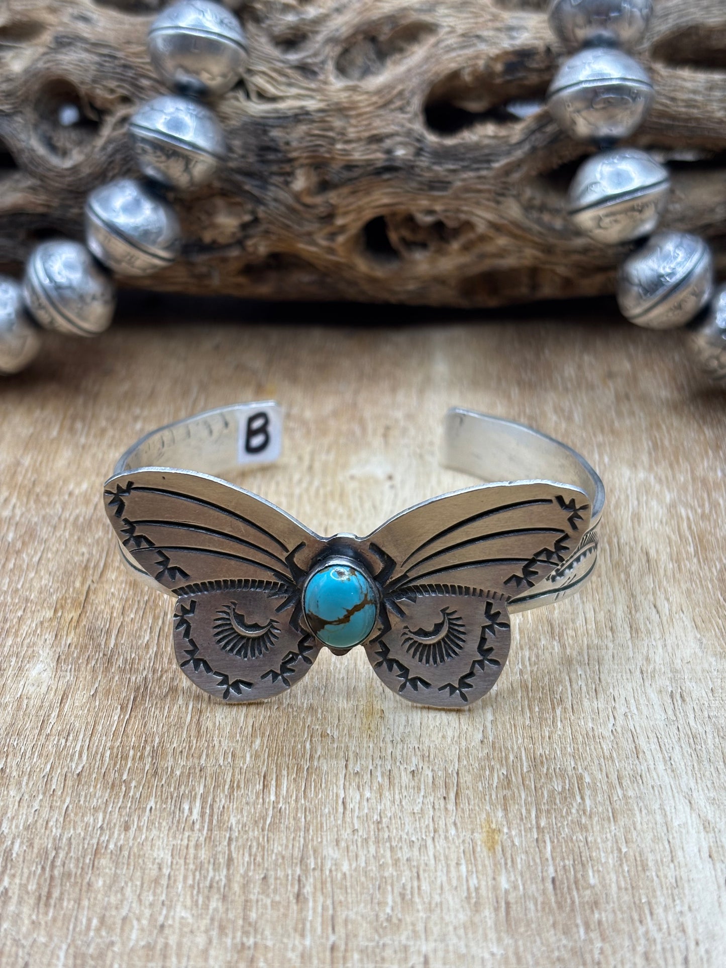 Kingman Butterfly Cuff #B by Rick Enriquez, Navajo