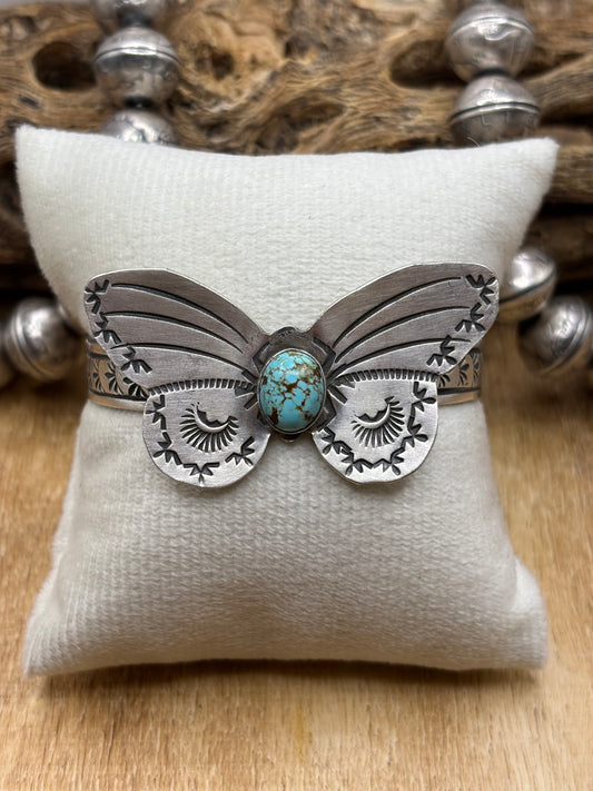 Kingman Butterfly Cuff #A by Rick Enriquez, Navajo