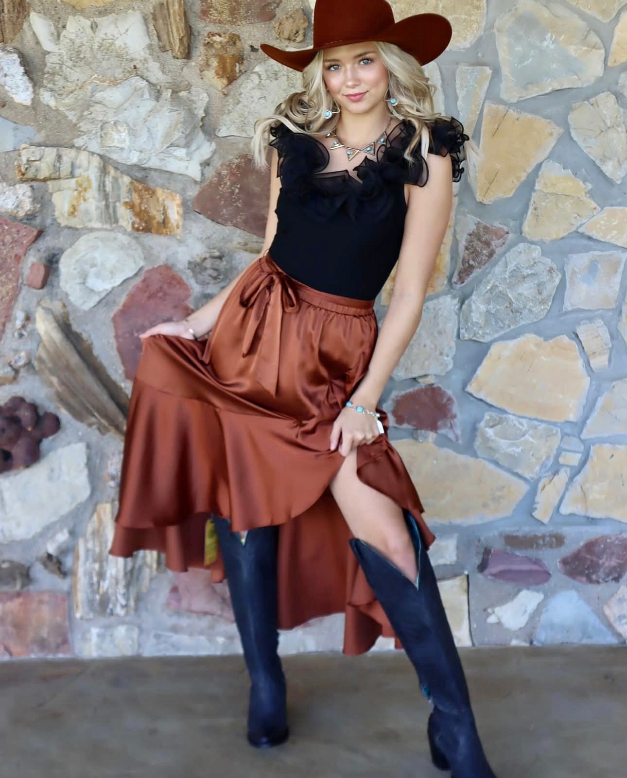 Effie Ruffle Bodysuit in Black