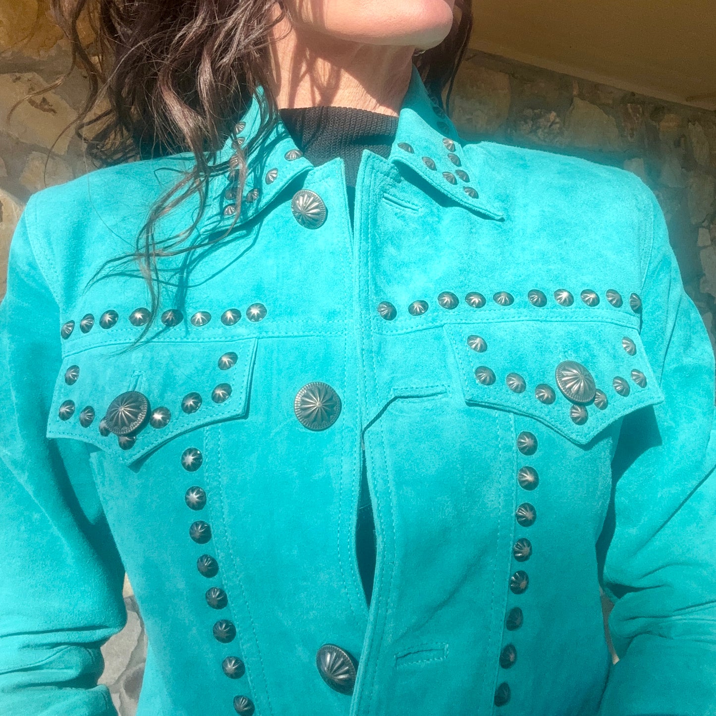 Turquoise Mafia Studded Jacket