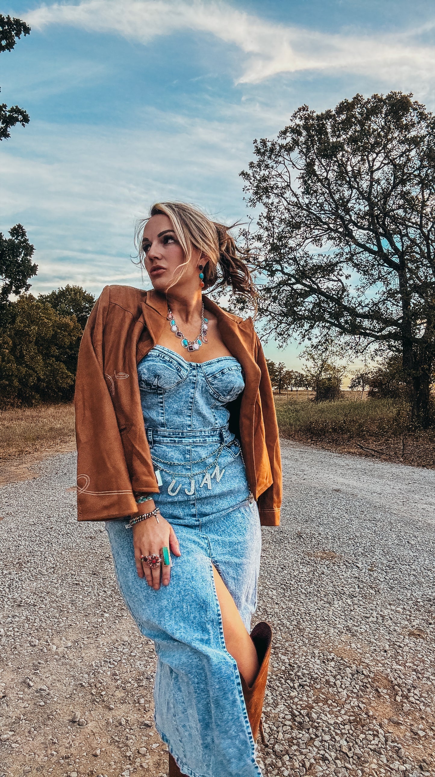 The Mahlia Camel Bootstitch Blazer