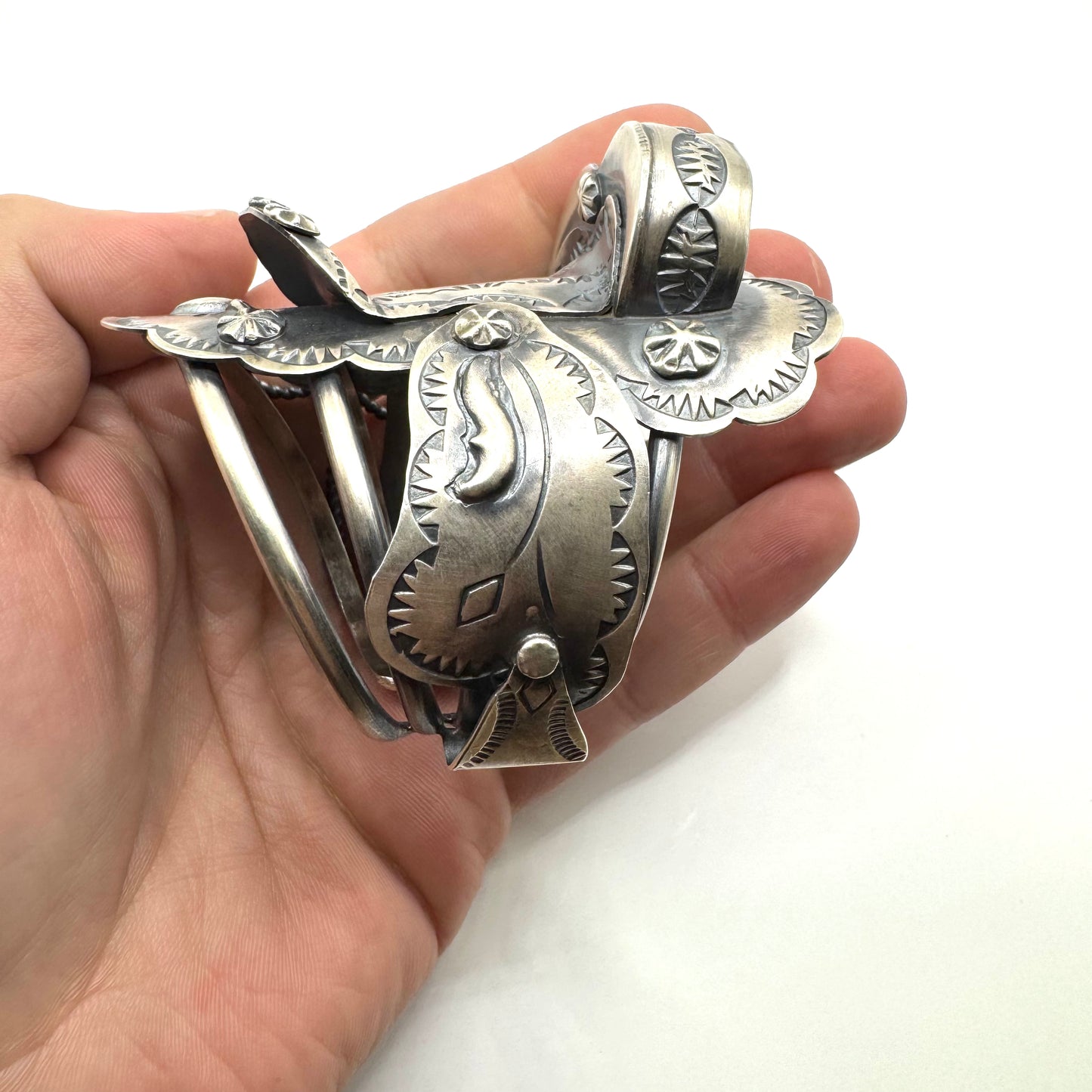 Saddle Cuff Bracelet by Navajo Artist Timothy Yazzie