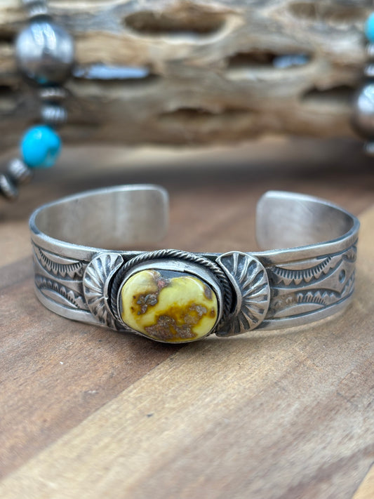 Palomino #92-11 Cuff by Tillie John, Navajo