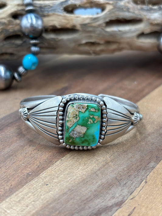 Sonoran Turquoise #92-12 Cuff by Gabriel Jurardo, Mexican