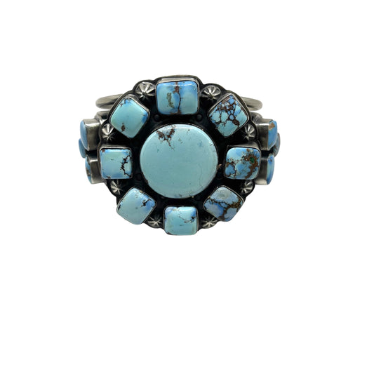 Golden Hills Turquoise Cluster Cuff by Gabriel Jurado, Mexican