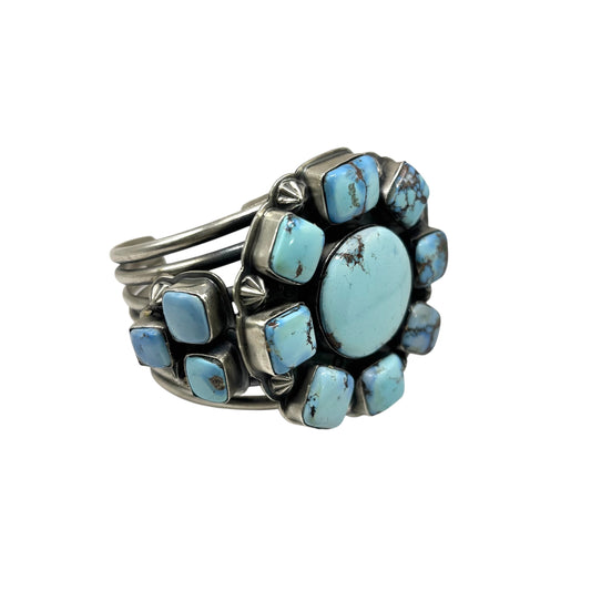 Golden Hills Turquoise Cluster Cuff by Gabriel Jurado, Mexican